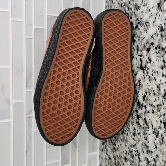 New Bronze / Copper Glitter Vans Sneakers sz 3 sparkle kids skateboard shoes NWT - Picture 6 of 6